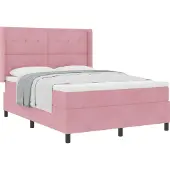vidaXL Boxspring bed met hoofdeinde Roze 160 x 200 cm Fluweel