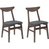 vidaXL Eetstoelen 2 st Massief Rubberhout Lichtbruin 42 x 47.5 x 81 cm