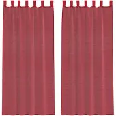 vidaXL Gordijnen Voile met lussen 2 st 140x225 cm wijnrood