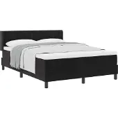 vidaXL Boxspring bed met hoofdeinde Zwart 190 x 140 cm Fluweel