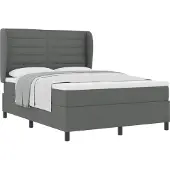 vidaXL Boxspring bed met matras Donkergrijs 160 x 200 cm Stof