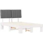 vidaXL Bedframe met gestoffeerd hoofdeinde, lichtgrijs, 120 x 190 cm