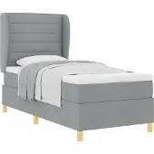 vidaXL Boxspring bed met matras Lichtgrijs 200 x 80 cm Stof