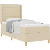 vidaXL Boxspring bed met matras met hoofdeinde Crème 80 x 200 cm Stof