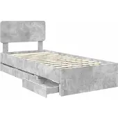 vidaXL Bedframe met lade Beton Grijs 90 x 200 cm Geconstrueerd hout