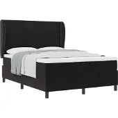 vidaXL Boxspringbed met hoofdeinde, zwart, 200 x 140 cm, fluweel