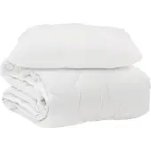 vidaXL Dekbed met kussen 2 st Wit Microvezel