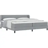 vidaXL Boxspring bed met hoofdeinde Lichtgrijs 200 x 200 cm Stof