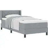 vidaXL Boxspring bed met hoofdeinde Lichtgrijs 200 x 90 cm Stof