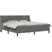vidaXL Bedframe met matras Donkergrijs 200 x 200 cm Fluweel
