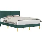 vidaXL Bedframe met hoofdeinde Donkergroen 120 x 200 cm Stof