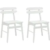 vidaXL Eetkamerstoel 2 pcs Wit Massief Rubberhout