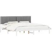 vidaXL Bedframe met Gevoerde Hoofdbord Lichtgrijs 200 x 200 cm