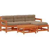 vidaXL Tuin loungeset 5 st Wax Bruin Dennen Massief grenenhout