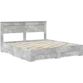 vidaXL Bedframe met lade Beton Grijs 200 x 200 cm Bewerkt hout