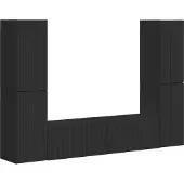 vidaXL Tv-meubelset 6 st Zwart Bewerkt hout