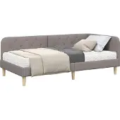 vidaXL Hoek Bed Frame Taupe 100 x 200 cm Stof