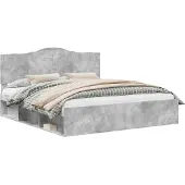 vidaXL Bedframe met hoofdeinde Beton 180 x 200 cm Massief grenenhout