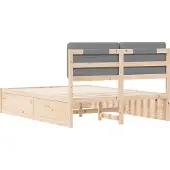 vidaXL Bedframe met Gevoerde Hoofdbord Lichtgrijs 160 x 200 cm
