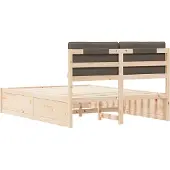 vidaXL Bedframe met Gevoerde Hoofdbord Taupe 140 x 200 cm