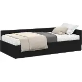 vidaXL Hoekbedframe met Matras Anders met hoofdeinde 2 st Zwart Stof
