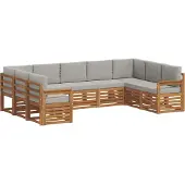 vidaXL Buiten bank set 9 st Natuurlijk en Licht Grijs