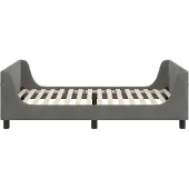 vidaXL Kinderen bedframe met hoofdboard Donkergrijs 90 x 190 cm