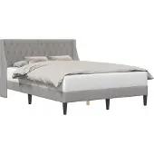 vidaXL Bedframe met hoofdeinde Lichtgrijs 140 x 200 cm Fluweel