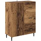 vidaXL Highboard 2 st Oudhout 69,5 x 34 x 180 cm Bewerkt hout