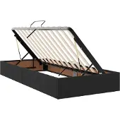 vidaXL LED-bed met matras, zwart, 180 x 200 cm, fluweel