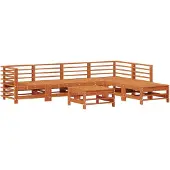vidaXL Tuin loungeset 7 st Waskleur Bruin Massief grenenhout