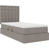 vidaXL LED opbergbed met matras Taupe 90 x 190 cm Stof