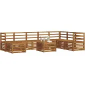 vidaXL Buiten bank set 9 st Naturel