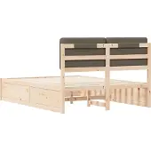 vidaXL Bedframe met Gevoerde Hoofdbord Taupe 150 x 200 cm