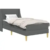 vidaXL Bedframe met matras met hoofdeinde Grijs 90 x 190 cm Polyester