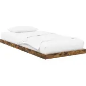 vidaXL Bedframe Rook Eiken 80 x 200 cm Bewerkt hout
