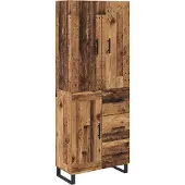 vidaXL Highboard 2 st Oud Hout 69,5 x 34 x 180 cm