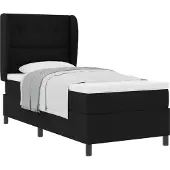 vidaXL Boxspring bed met hoofdeinde Zwart 90 x 190 cm Stof