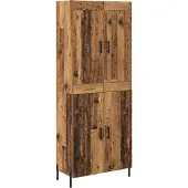 vidaXL Highboard 2 st Oud Hout 69,5 x 34 x 180 cm Bewerkt hout