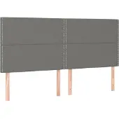 vidaXL Hoofdbord donkergrijs 200x5x118/128 cm Stof