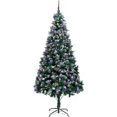 vidaXL Kunstkerstboom Groen 240 cm PVC en Staal en Kunststof