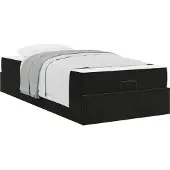 vidaXL Bedframe met matras 2 st Zwart Fluweel
