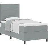 vidaXL Boxspringbed met matras, lichtgrijs, 90 x 190 cm, gestoffeerd