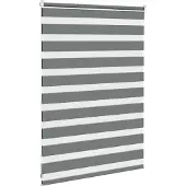 vidaXL Zebra rolgordijn 110x100 cm stofbreedte 105,9 cm donkergrijs