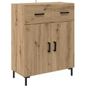 vidaXL Highboard 2 st Artisan Eiken 69,5 x 34 x 180 cm Bewerkt hout