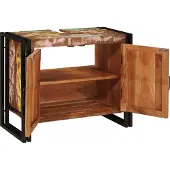 vidaXL Wastafelkast met plank Multikleur Massief Gerecycleerd Hout
