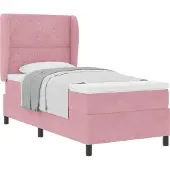 vidaXL Boxspringbed met hoofdeinde, roze, 200 x 100 cm, fluweel