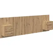 vidaXL Hoofdeinde Met Kast 3 st Artisan Eiken Bewerkt hout