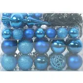 vidaXL Kerstbal Set met 150 LED 61 pcs Blauw Kunststof