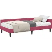 vidaXL Hoekbedframe met Matras 2 st Wijnrood 90 x 190 cm Fluweel